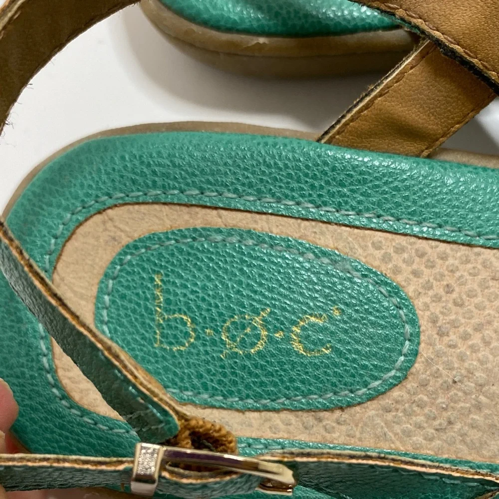 b.o.c. Born Concept Boho Braided Teal and Gold Sandals Size 9